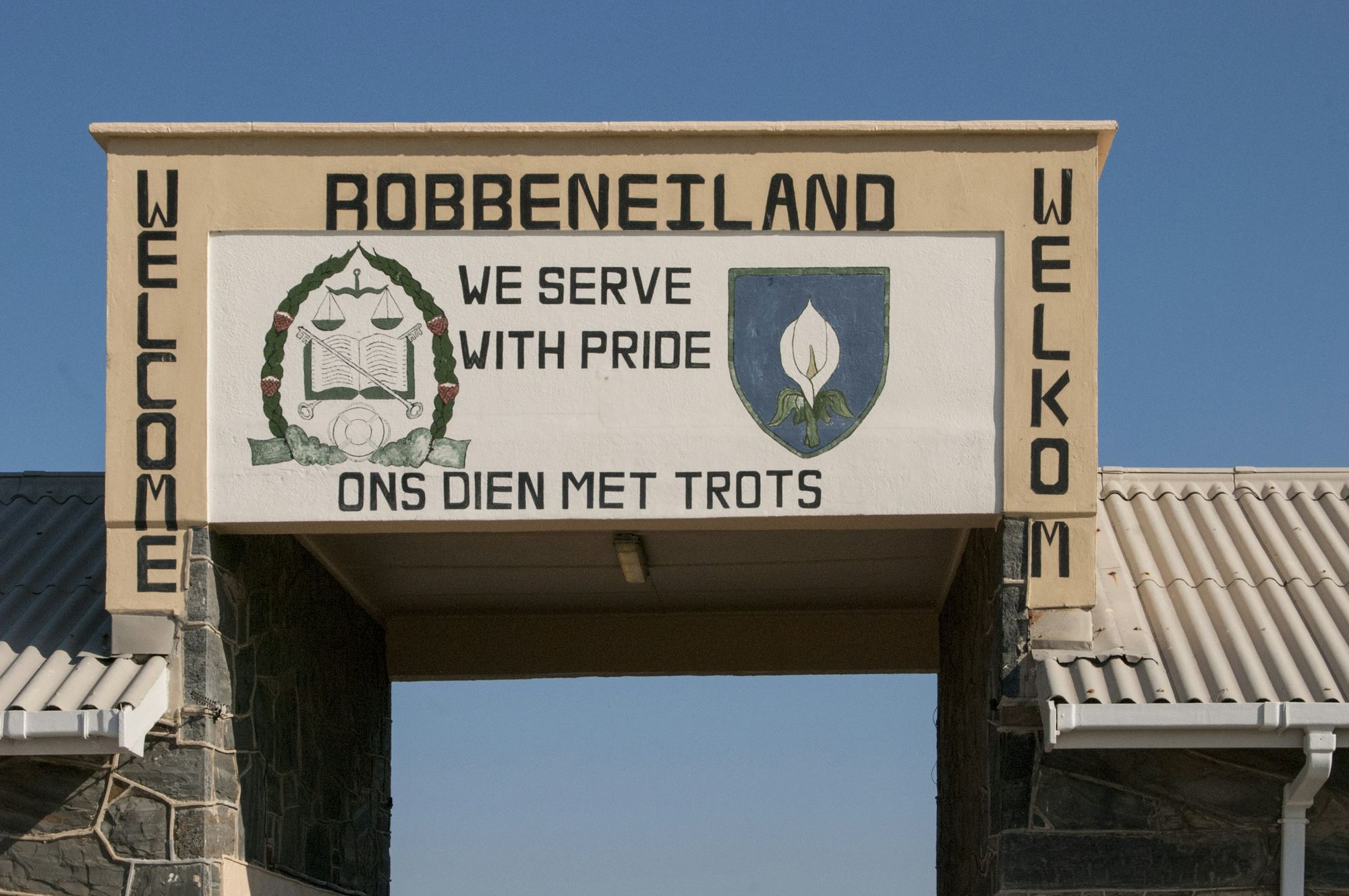 Historic sign at the former maximum-security prison on Robben Island