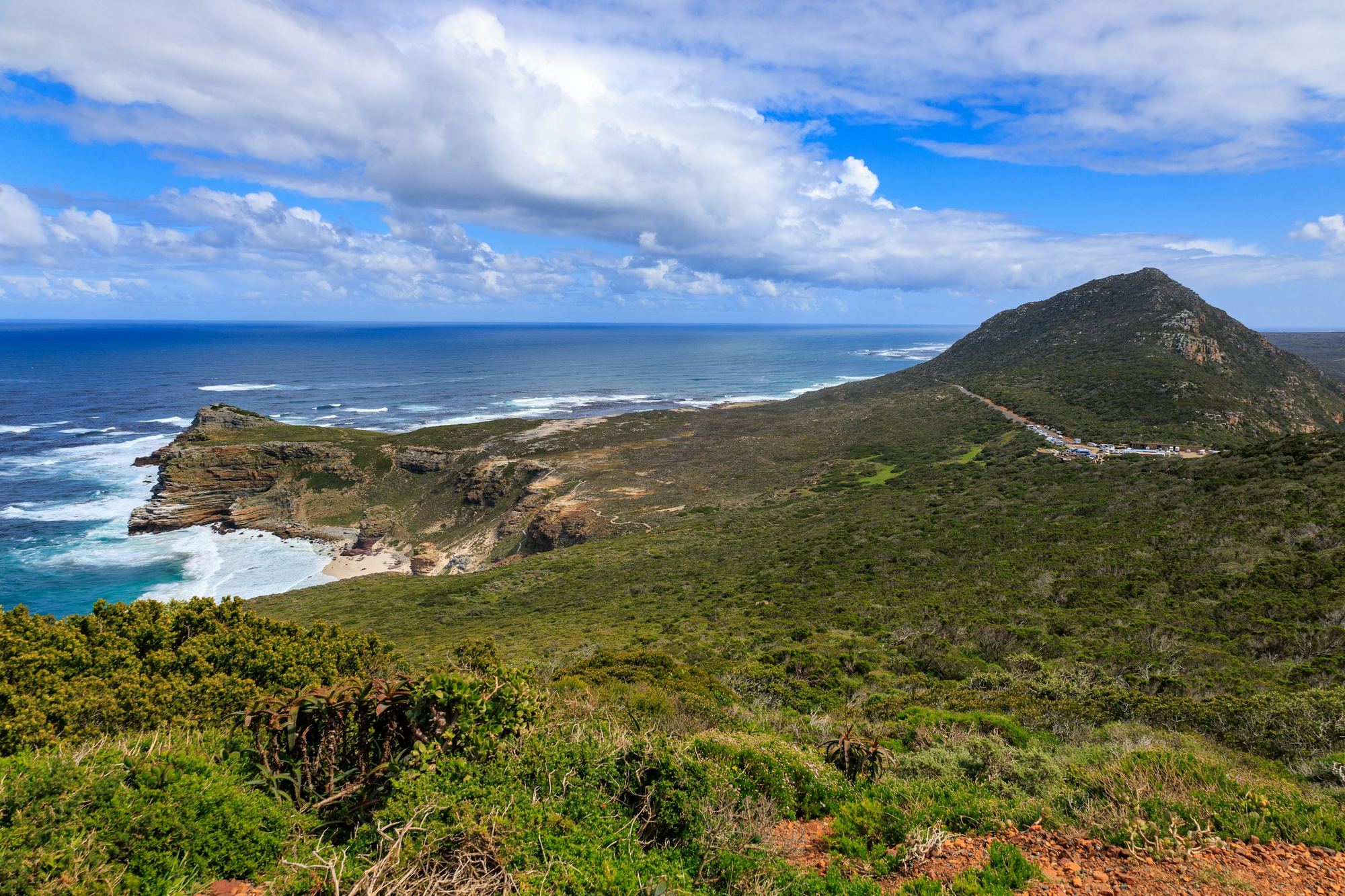 Dramatic cliffs and turquoise Atlantic Ocean along the Cape Point coastline